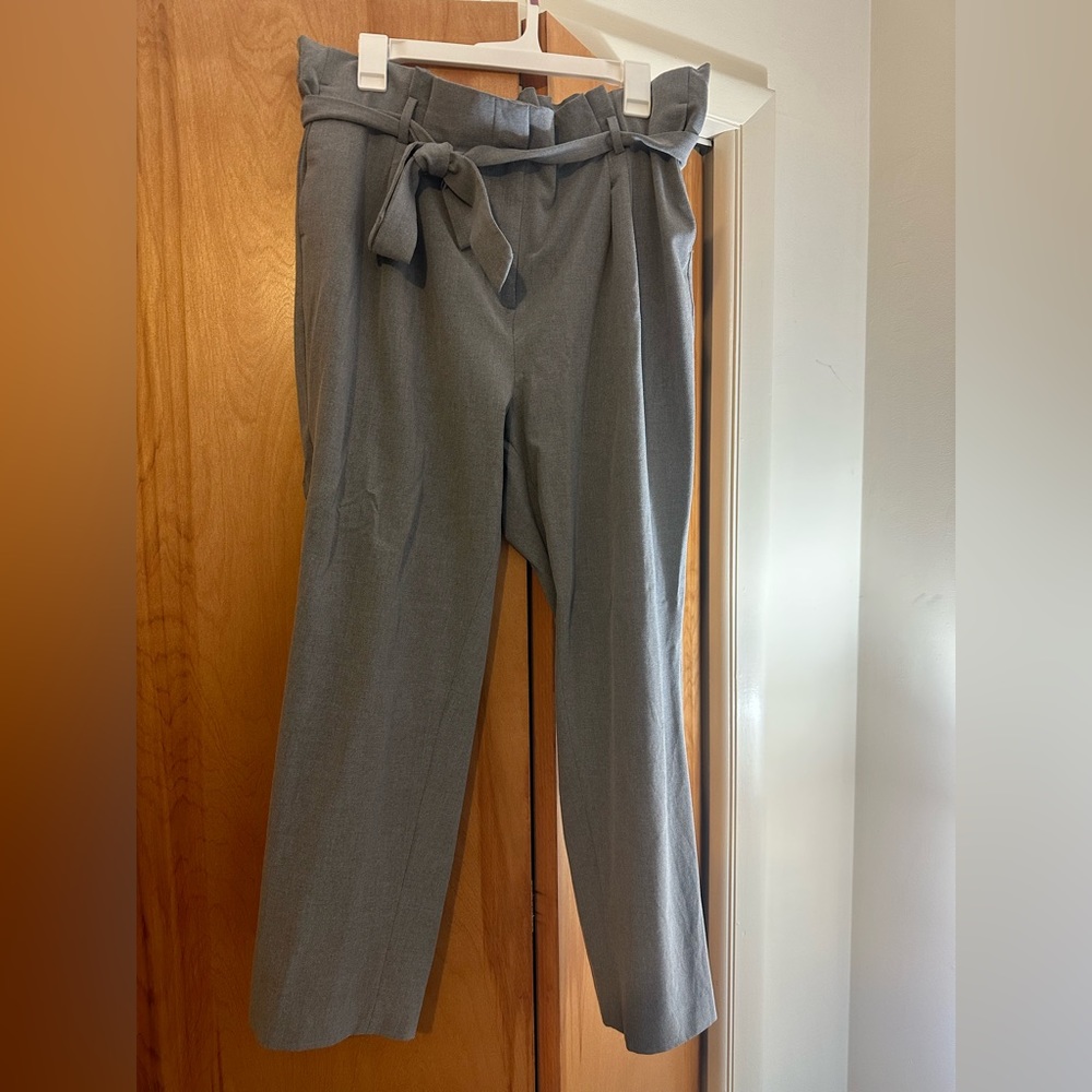 Gray LOFT Paper-bag Waist Pants